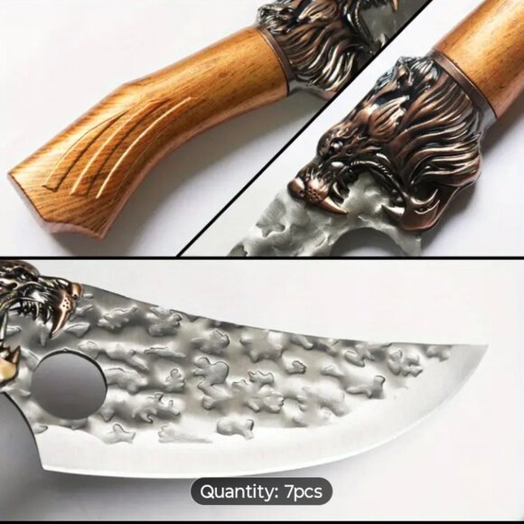 Beautiful 7pc Kitchen Knife Set With Scissors (plastic handle)